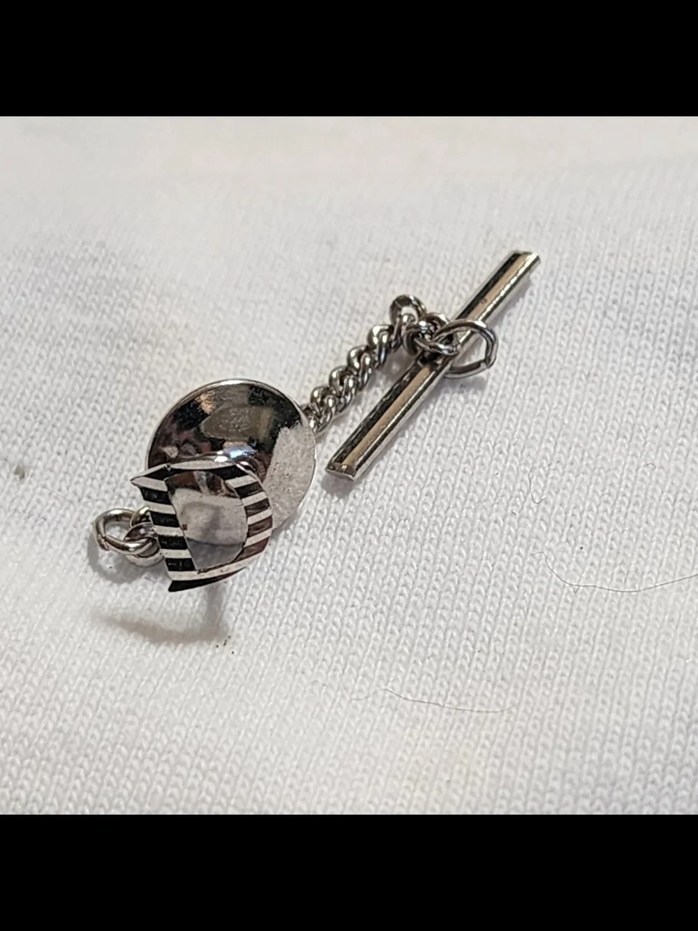Sterling Silver Letter D Initial Lapel Pin Tie Tack Monogram Vintage